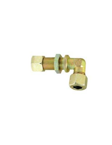 Conector Hidráulico Metálico Pasamuros Con Angulo G.S.V. 10L 90 Con Contratuerca