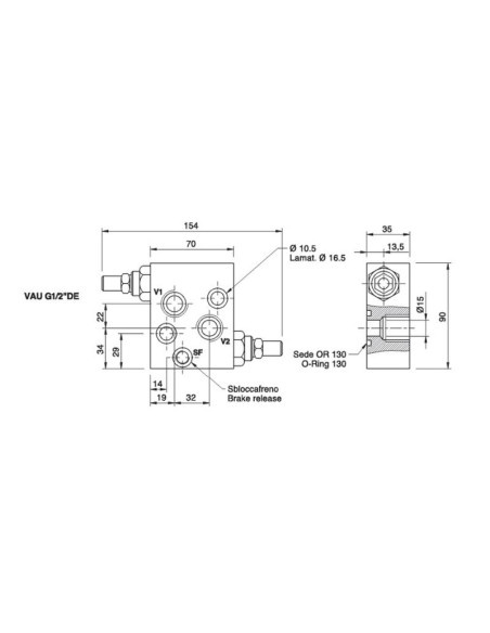 MARCHESINI OMS Válvula de Descarga Motor 1/2'' BSP (50 L/min Caudal)