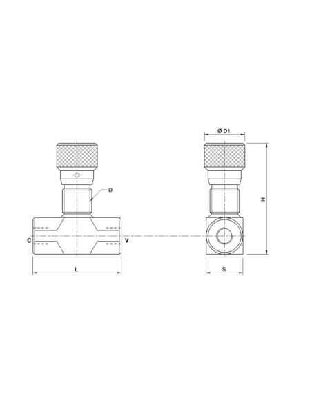 MARCHESINI Válvula de Control Bidireccional 1/2'' BSP (50 L/min Caudal)