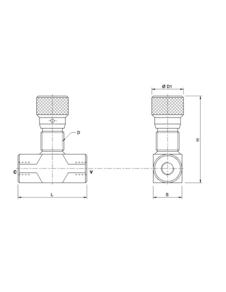 MARCHESINI Válvula de Control Bidireccional 3/8'' BSP (30 L/min Caudal)