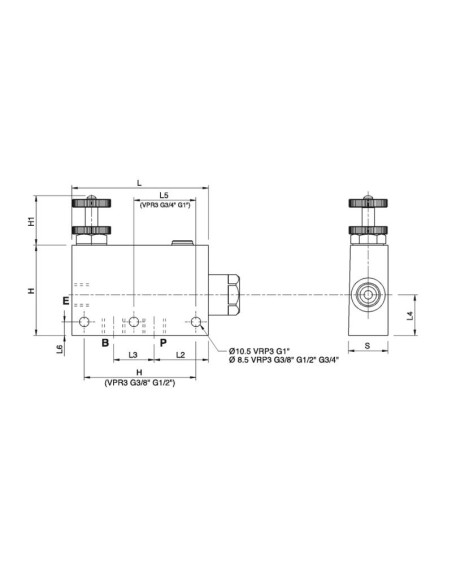 MARCHESINI Válvula de Control de Caudal 3 Vías 1/2'' BSP (80 L/min Caudal)