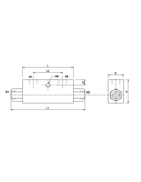 MARCHESINI Válvula de Control Doble 1/4'' BSP (20 L/min Caudal)