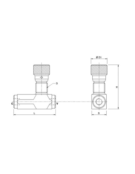 MARCHESINI Válvula de Control Monodireccional 3/8'' BSP (30 L/min Caudal)