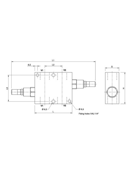 MARCHESINI Válvula de Seguridad Doble en Cruz 1/2'' BSP (70 L/min Caudal)