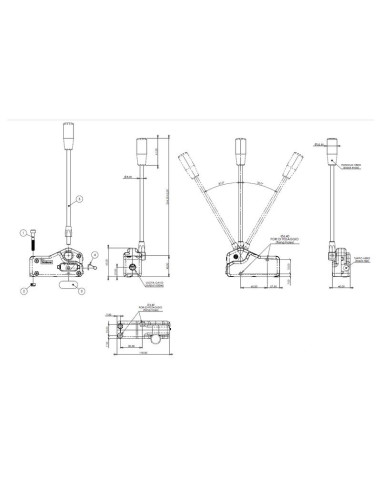 Sparex Palanca de control remoto Manilla Negro