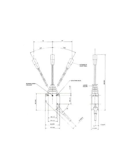 Sparex Palanca de control remoto Manilla Negro