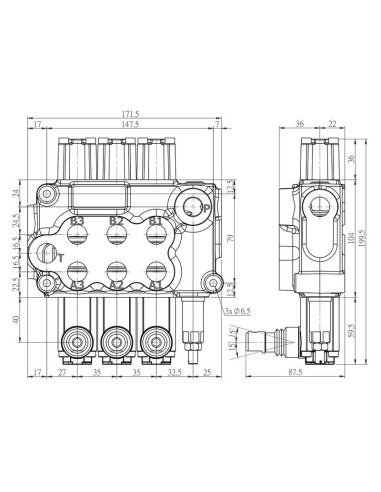 Sparex Válvula Monoblock Hidráulica 1/2'' BSP...