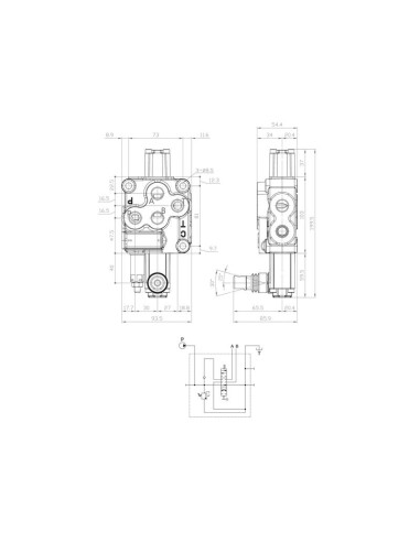 Sparex Válvula Monoblock Hidráulica 3/8'' BSP...
