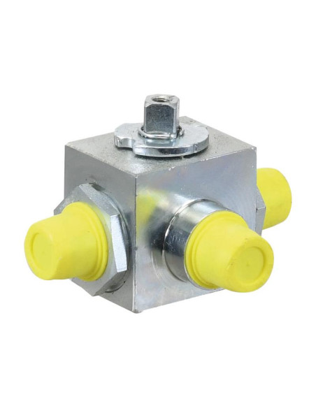 Sparex Hydraulic 3-Way Diverter Ball Valve M22 x 1.50 métrica L/min Caudal) Tubo 15L