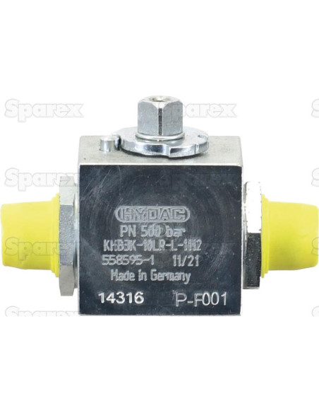 Sparex Hydraulic 3-Way Diverter Ball Valve M22 x 1.50 métrica L/min Caudal) Tubo 15L
