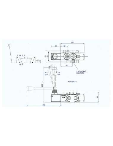 Sparex Mando Válvula Desvio 6 Vías 1/2'' BSP...