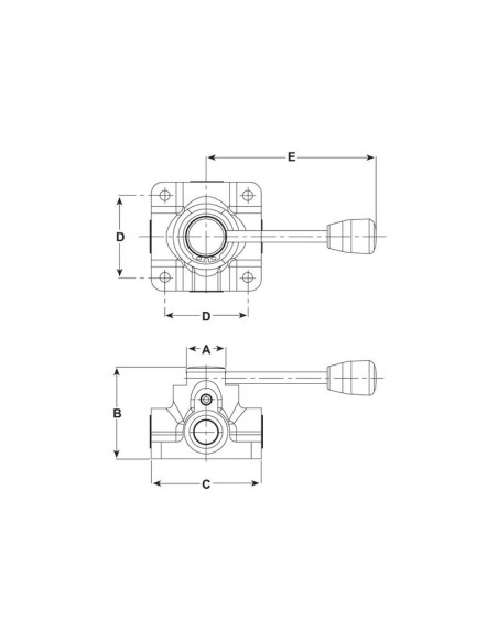 Spenco Válvula Rotativa de Derivación 4 Vías 1/2'' BSP (60 L/min Caudal)