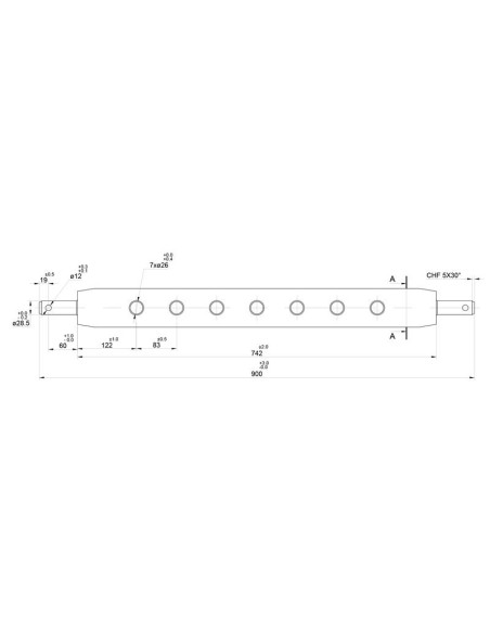 Estructura de remolque de tres puntos (Cat. 2) No. de orificios: 7, 862mm.