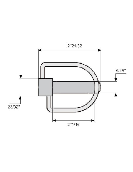 Pasador con Cadena, Ø pasador14mm x 67mm