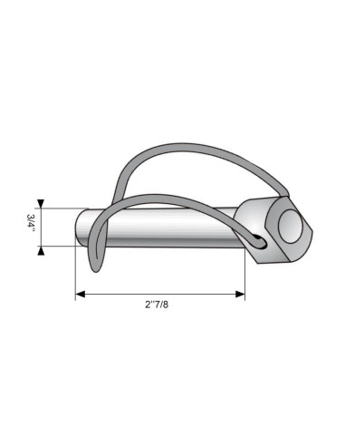 Pasador con Cadena, Ø pasador19mm x 90mm