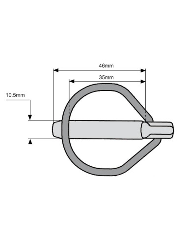 Pasador de Seguridad Rubüg, Ø pasador10.5mm x 46mm