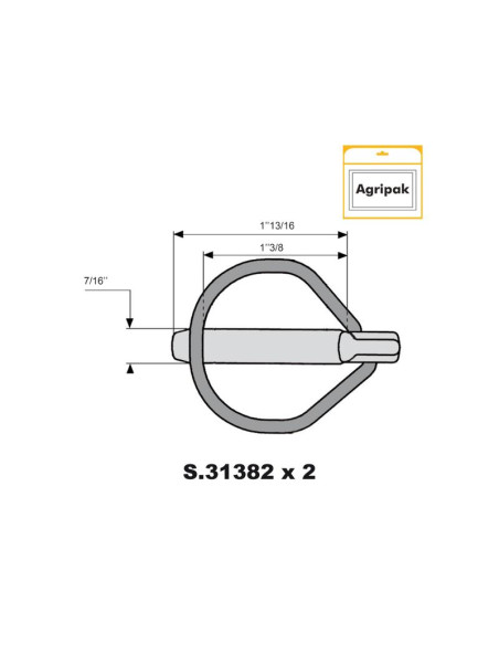 Pasador de Seguridad Rubüg, Ø pasador10.5mm x 46mm (2 pzas. Blister)