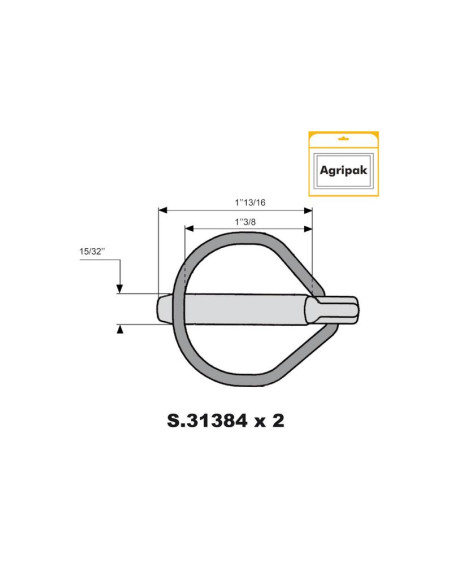 Pasador de Seguridad Rubüg, Ø pasador11.5mm x 55mm (2 pzas. Blister)