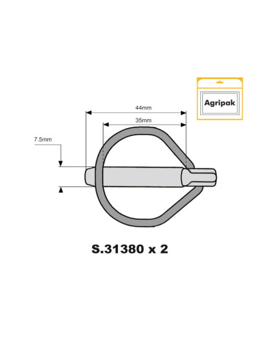 Pasador de Seguridad Rubüg, Ø pasador7.5mm x...