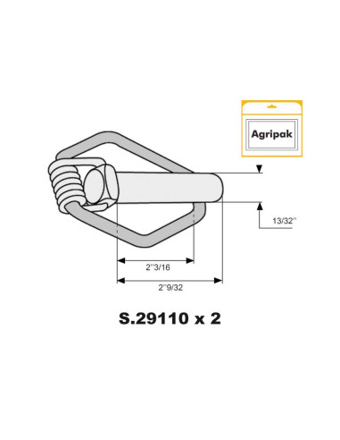 Pasador de Seguridad, Ø pasador10mm x 58mm
