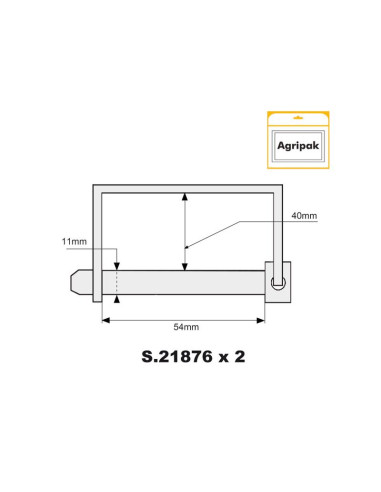 Pasador de Seguridad, Ø pasador11mm x 54mm (2...
