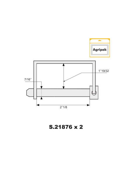 Pasador de Seguridad, Ø pasador11mm x 54mm (2 pzas. Blister)