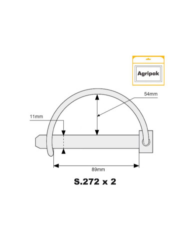 Pasador de Seguridad, Ø pasador11mm x 89mm (2...