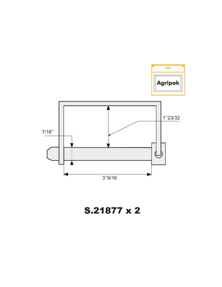 Pasador de Seguridad, Ø pasador11mm x 90mm (2 pzas. Blister)