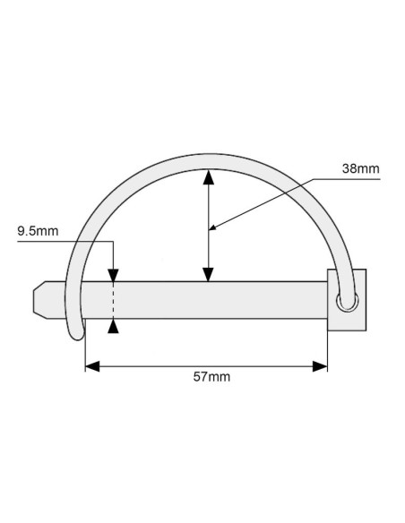 Pasador de Seguridad, Ø pasador9.5mm x 57mm