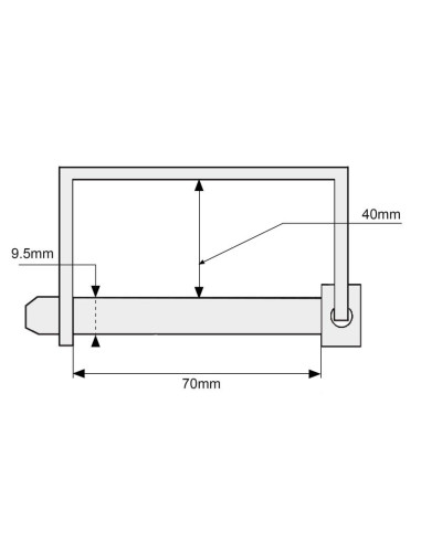 Pasador de Seguridad, Ø pasador9.5mm x 70mm