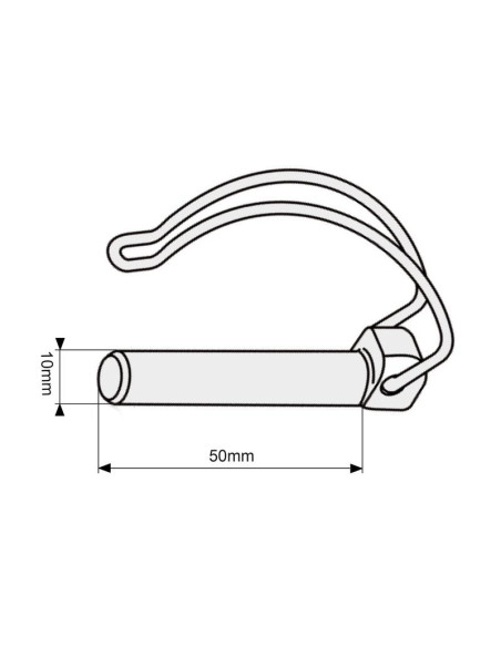 Pasador Pera Centro de Eje, Ø pasador10mm x 55mm