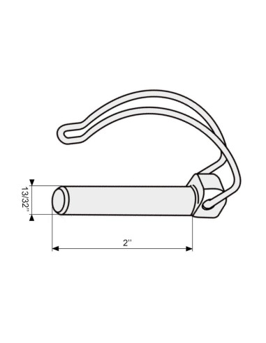 Pasador Pera Centro de Eje, Ø pasador10mm x 55mm
