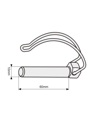 Pasador Pera Centro de Eje, Ø pasador10mm x 60mm
