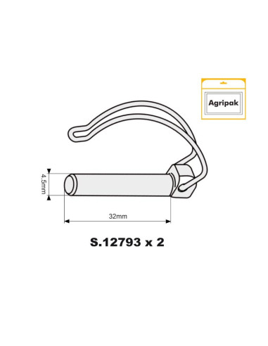 Pasador Pera Centro de Eje, Ø pasador4.5mm x...