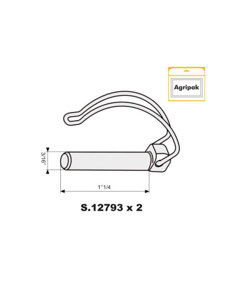 Pasador Pera Centro de Eje, Ø pasador4.5mm x 32mm (2 pzas. Blister)