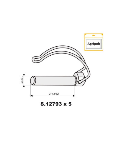 Pasador Pera Centro de Eje, Ø pasador4.5mm x...