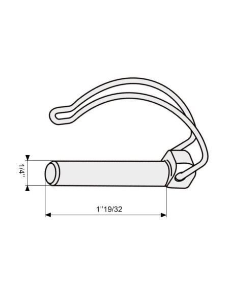 Pasador Pera Centro de Eje, Ø pasador6mm x 40mm