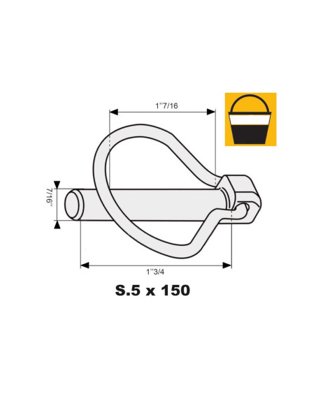 Pasador Pera, Ø pasador10.5mm x 44.5mm (150 pzas. Small Bucket)