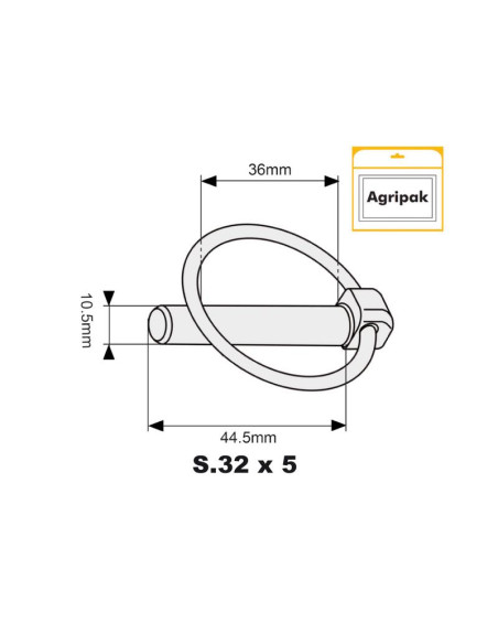 Pasador Pera, Ø pasador10.5mm x 44.5mm (5 pzas. Blister)