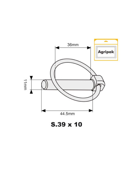 Pasador Pera, Ø pasador11mm x 44.5mm (10 pzas. Blister)