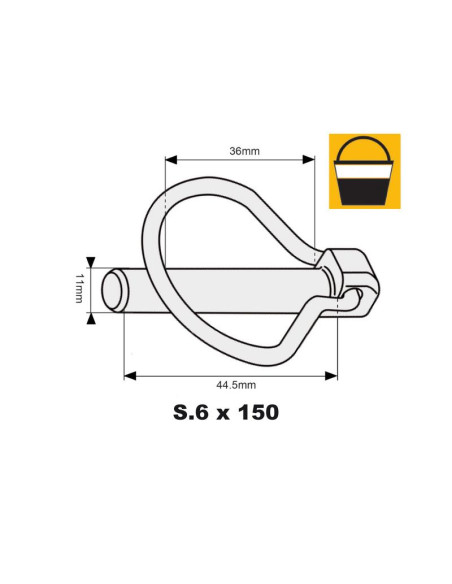 Pasador Pera, Ø pasador11mm x 44.5mm (150 pzas. Small Bucket)