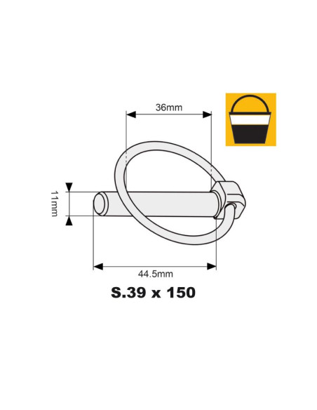 Pasador Pera, Ø pasador11mm x 44.5mm (150 pzas. Small Bucket)