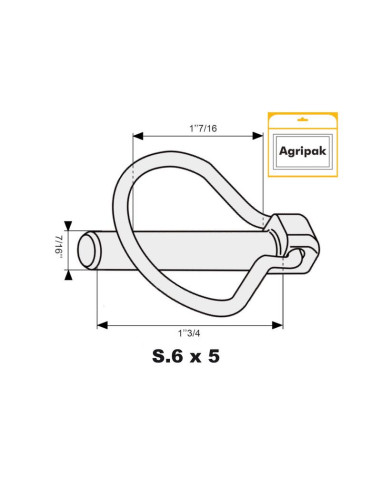 Pasador Pera, Ø pasador11mm x 44.5mm (5 pzas....