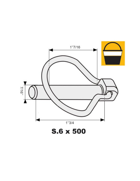 Pasador Pera, Ø pasador11mm x 44.5mm (500 pzas. Large Bucket)