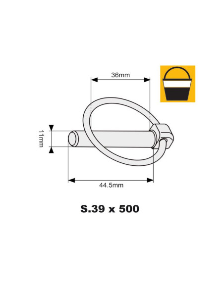 Pasador Pera, Ø pasador11mm x 44.5mm (500 pzas. Large Bucket)
