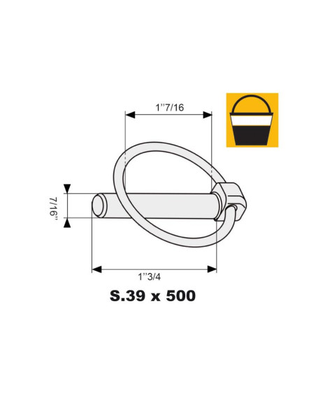 Pasador Pera, Ø pasador11mm x 44.5mm (500 pzas. Large Bucket)