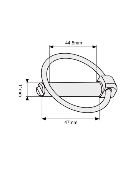 Pasador Pera, Ø pasador11mm x 47mm