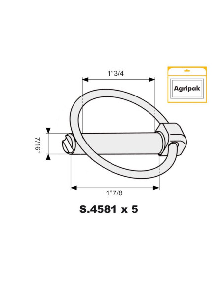 Pasador Pera, Ø pasador11mm x 47mm (5 pzas. Blister)
