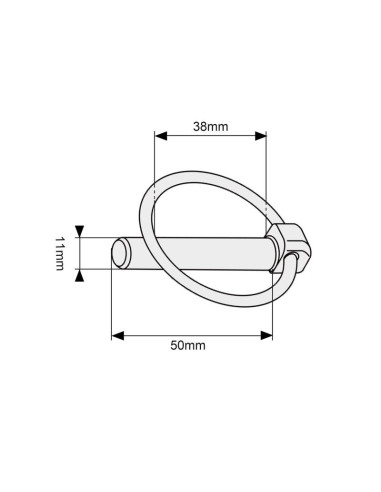 Pasador Pera, Ø pasador11mm x 50mm