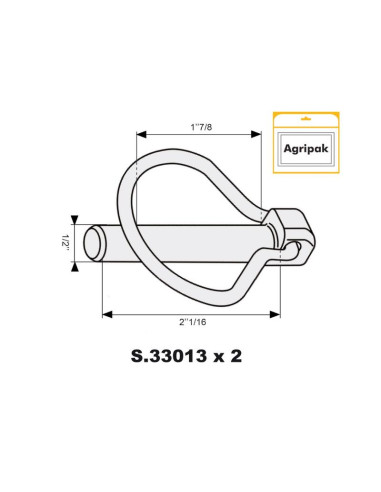 Pasador Pera, Ø pasador12mm x 52mm (2 pzas....